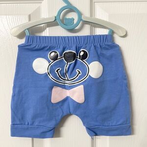 2-Pack Baby Shorts 3–6 Months – Gray & Blue Bear Design